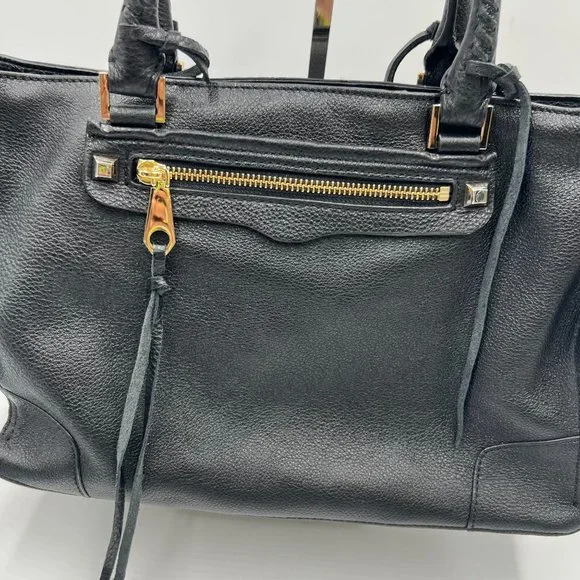 Rebecca Minkoff Black Leather Regan Satchel - Picture 2 of 16